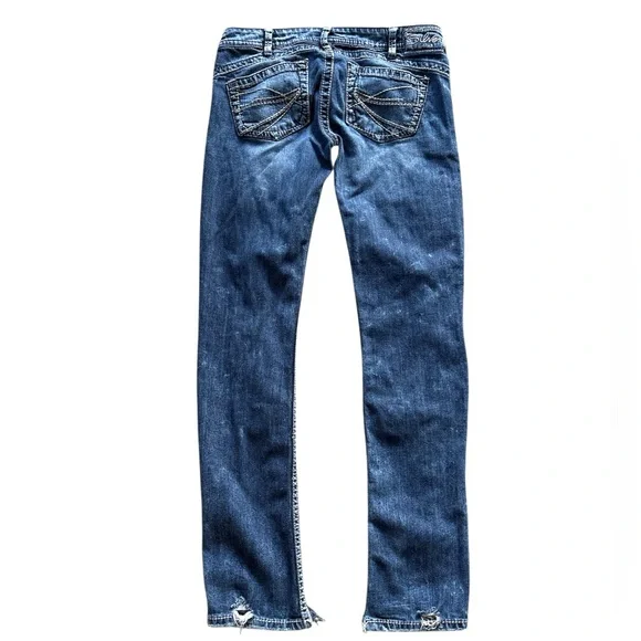 🌟SILVER JEANS: Tuesday Distressed Slim Boot Cut EUC Sz W30/L33 - Picture 5 of 13